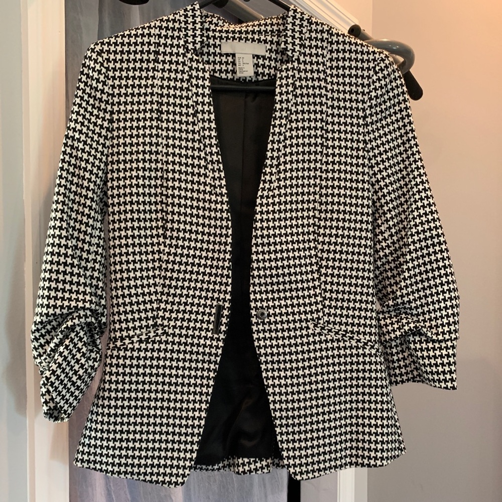 Black and white blazer